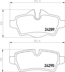 Колодки тормозные MINI Cooper (06-) задние (4шт.) MINTEX MDB2930, GDB1766, 34216778327