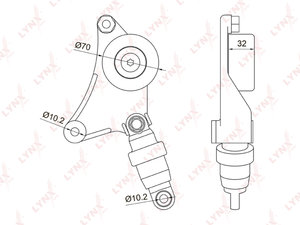 Ролик приводного ремня TOYOTA Avensis (01-09),Camry (03-08) натяжителя LYNX PT3043, VKM61085, 16620-28090