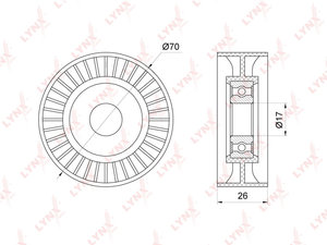 Ролик приводного ремня FORD Focus (99-05) натяжной LYNX PB5201, VKM34108, 1473384