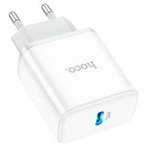 Устройство зарядное в розетку 1USB Type C HOCO C104A white, C104A