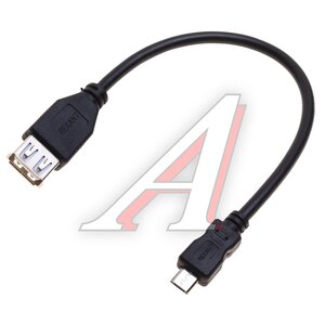 Кабель micro USB-USB (мама) 0.2м черный REXANT 18-1161-2