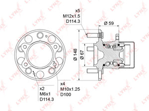 Ступица HYUNDAI Elantra (06-),i30 KIA Ceed задняя (АБС) LYNX WH1240, 52730-2H000