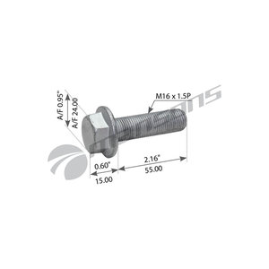 Болт SAF крепления суппорта (M16x1.5x55) MANSONS 600.198, 600198, 4343291410