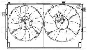 Вентилятор MITSUBISHI Lancer (03-07) охлаждения радиатора LUZAR LFK1104, 404362D, 1355A103