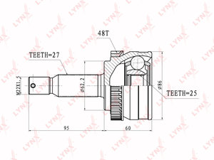 ШРУС наружный HYUNDAI Tucson (04-) (2.0) комплект (АБС) LYNX CO3626A, CO-3626A, 49507-2EE00