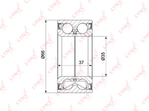 Подшипник ступицы VW Golf (83-92) передней LYNX WB1375, 03621, 191498625