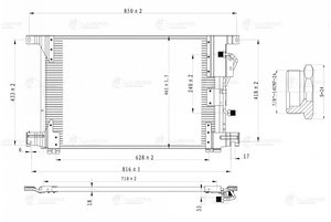 Радиатор кондиционера MERCEDES Actros (96-) LUZAR LRAC1570, 94336, A9425000154