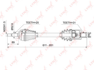 Привод RENAULT Duster (10-) колеса переднего правый в сборе LYNX CD1022, 391009882R