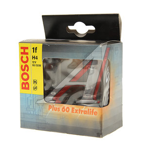 Лампа 12V H4 60/55W P43t +60% (2шт.) Pure Light BOSCH 1987301070, АКГ12-60+55(Н4)