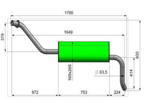 Глушитель ГАЗ-3302 Next,Бизнес дв.УМЗ,Evotech,CUMMINS (ГБО) ЕВРО-4,5 ТЕХКОМ 3302-1201008-20, 3302-1201008-20/3302-00-1201008-020