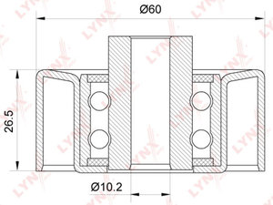 Ролик приводного ремня FORD Transit (02-) обводной LYNX PB7113, T36431, 1308227