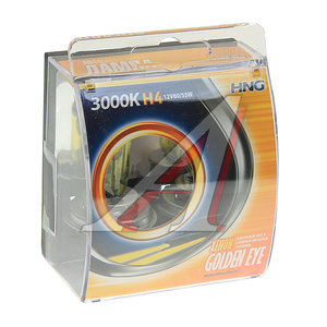 Лампа 12V H4 60/55W P43t 3000К бокс (2шт.) Golden Eye HNG 12443GE2, HNG-12443GE2, АКГ12-60+55(Н4)