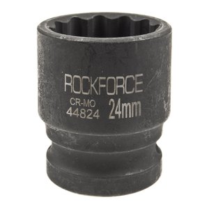 Головка торцевая 1/2" 24мм 12-ти гранная ударная L=40мм ROCKFORCE RF-44824