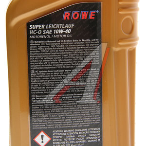 Масло моторное HIGHTEC SUPER LEICHTLAUF A3/B4/SN/CF 10W40 синт.1л ROWE 20058-0010-99, ROWE SAE10W40