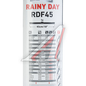 Щетка стеклоочистителя 450мм бескаркасная Rainy Day Flat Multi Clip CHAMPION RDF45/B01, C-RDF45-B01