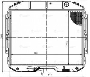 Радиатор ГАЗ-3309 алюминиевый 2-х рядный дв.ЯМЗ ЕВРО-4 LUZAR LRc0354, ЛР33098.1301010-10