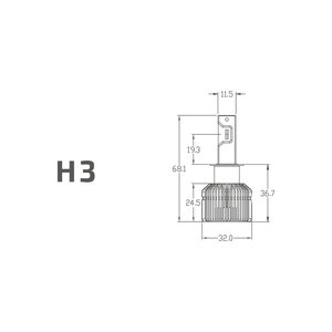 Лампа светодиодная 12V H3 PK22s бокс (2шт.) MTF LAN03K6