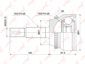 ШРУС наружный TOYOTA Camry (06-11) комплект LYNX CO3906A