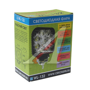 Фара рабочего света 82х82x38мм 27W 9LED (дальний свет) квадратная ВЫМПЕЛ WL-132S