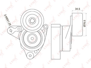 Натяжитель приводного ремня HONDA Accord (02-06) LYNX PT3014, 31255, 31170-PNA-003