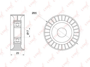 Ролик приводного ремня PEUGEOT 307,308 CITROEN C2,C3 натяжителя LYNX PB5237, 5751.C3