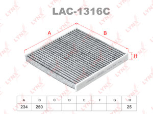 Фильтр воздушный салона PEUGEOT Boxer (06) угольный LYNX LAC1316C, LA411, 6479.C9