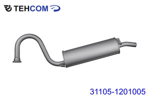 Глушитель ГАЗ-31105 дв.ЗМЗ,Крайслер ЕВРО-3 ТЕХКОМ 31105-1201005, 3110-1201008/31105-1201005/3110-00-1201008-000