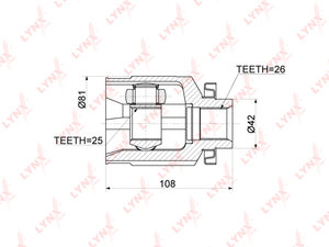 Привод HYUNDAI Tucson (04-) колеса переднего правый LYNX CI3770, 49500-2E550