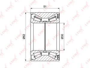 Подшипник ступицы PEUGEOT 308 (09-) CITROEN Berlingo (08-) задней LYNX WB1286, VKBA6549, 3748.94