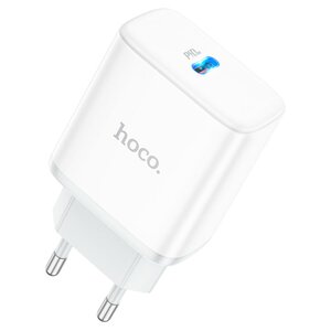 Устройство зарядное в розетку 1USB Type C HOCO C104A white, C104A