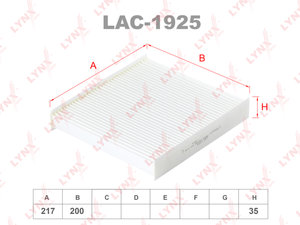 Фильтр воздушный салона ЛАДА Vesta,X-Ray RENAULT Logan,Sandero (14-) LYNX LAC1925, 272773277R, 272773016R/272773277R/272779203R