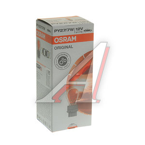 Лампа 12V PY27/7W W2.5х16q желтая OSRAM 3757AK, O-3757AK