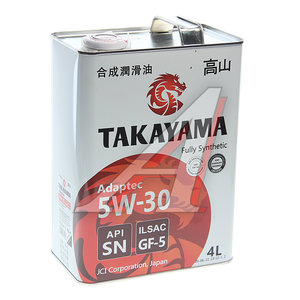 Масло моторное Adaptec SN/GF-5 5W30 синт.4л TAKAYAMA 605585, TAKAYAMA SAE5W30