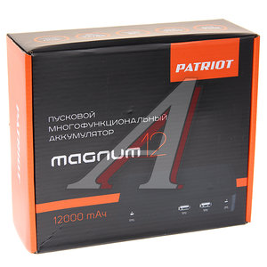 Устройство пусковое 12V 400A 12000мА/ч (power bank) PATRIOT MAGNUM 12, 650201612