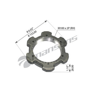 Гайка SAF ступицы правой M100х2.0мм MANSONS 600.219, 1011007600