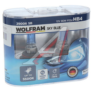 Лампа 12V HB4 80W P22d бокс (2шт.) White Light WOLFRAM 29006SB