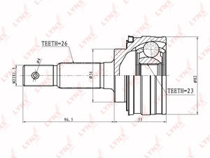 ШРУС наружный TOYOTA Paseo (91-95) комплект LYNX CO7518, 43470-19536