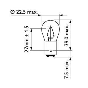 Лампа 24V P22 15W BA15D PHILIPS 13402CP, P-13402