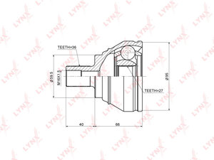 ШРУС наружный VW Passat (06-) AUDI Q3 (12-) SKODA Yeti (10-) комплект LYNX CO1205, 1K0498099B