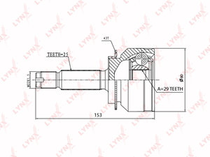 ШРУС наружный MITSUBISHI lancer (07-) комплект LYNX CO3641A, MR580863