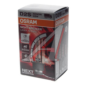 Лампа ксеноновая D2S 35W P32d-2 +200% 4500K 85V 3200лм Night Breaker Laser OSRAM 66240XNL-FS, O-66240XNL