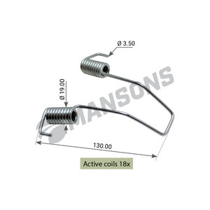 Пружина BPW полуприцепа колодок стяжная (100x18.5x3.5) MANSONS 300.151, 300151, 0339733090
