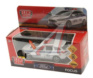 Модель автомобиля FORD Focus металлическая (свет, звук) ТЕХНОПАРК FOCUS-12SLPOL-WH, 984357