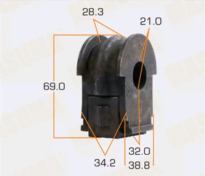 Втулка стабилизатора NISSAN Qashqai (13-) переднего MASUMA MP-1252, NSB-J11EF, 54613-4EA0B