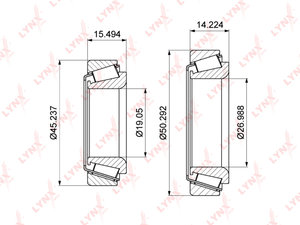 Подшипник ступицы KIA Rio 2 задней наружный LYNX WB1374, WB-1374, 52710-FD000