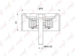 Ролик приводного ремня OPEL Antara (10-) обводной LYNX PB7205, PB-7205, 12605492