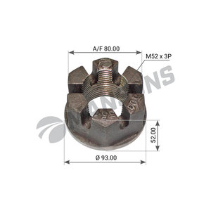 Гайка BPW ступицы корончатая (M52x2 h=51 SW80) MANSONS 300.397, 0326217080