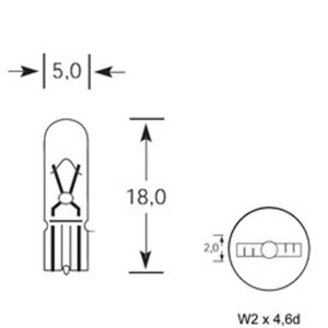 Лампа 24V W1.2W W2x4.6d 8лм Стандарт TESLAFT (Россия) 4631111143018, 143018, А24-1,2