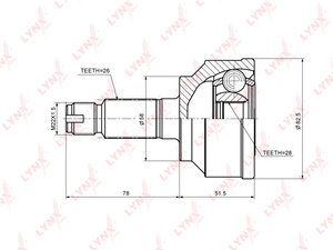 ШРУС наружный HONDA Civic (06-) комплект LYNX CO3693, ST-HO-065, 44014-SNA-010