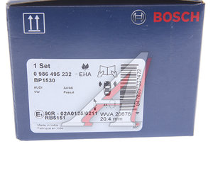 Колодки тормозные VW Passat B5 AUDI A4,A6 передние (4шт.) BOSCH 0986495232, 4B0698151E/4B0698151J/4B0698151N